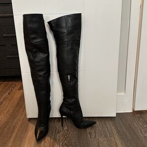 Gianvito Rossi over the knee black heeled boots - size 39 - semi-worn
